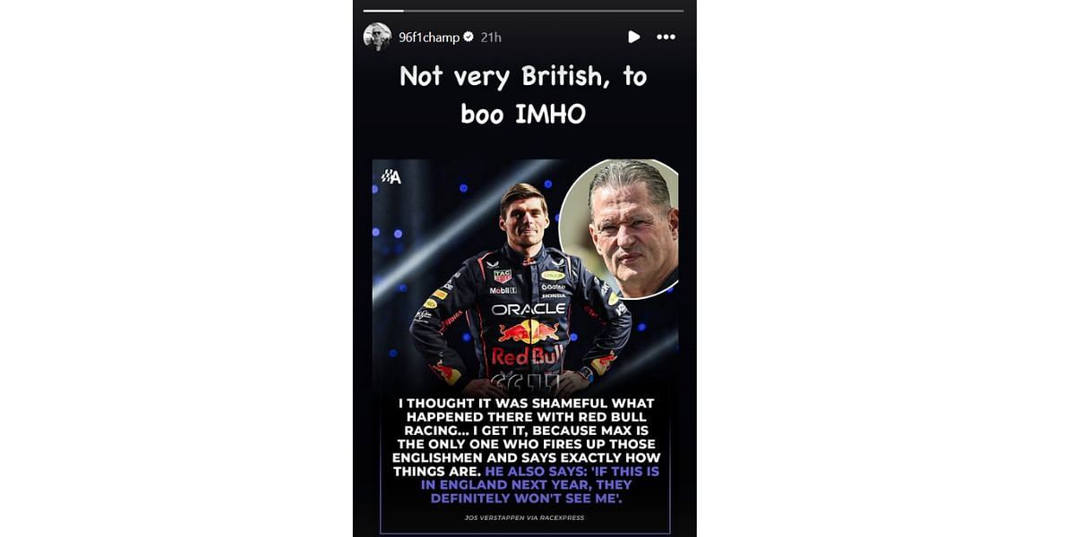 Snapshot of Damon Hill&#039;s Story on Max...Credits-Instagram