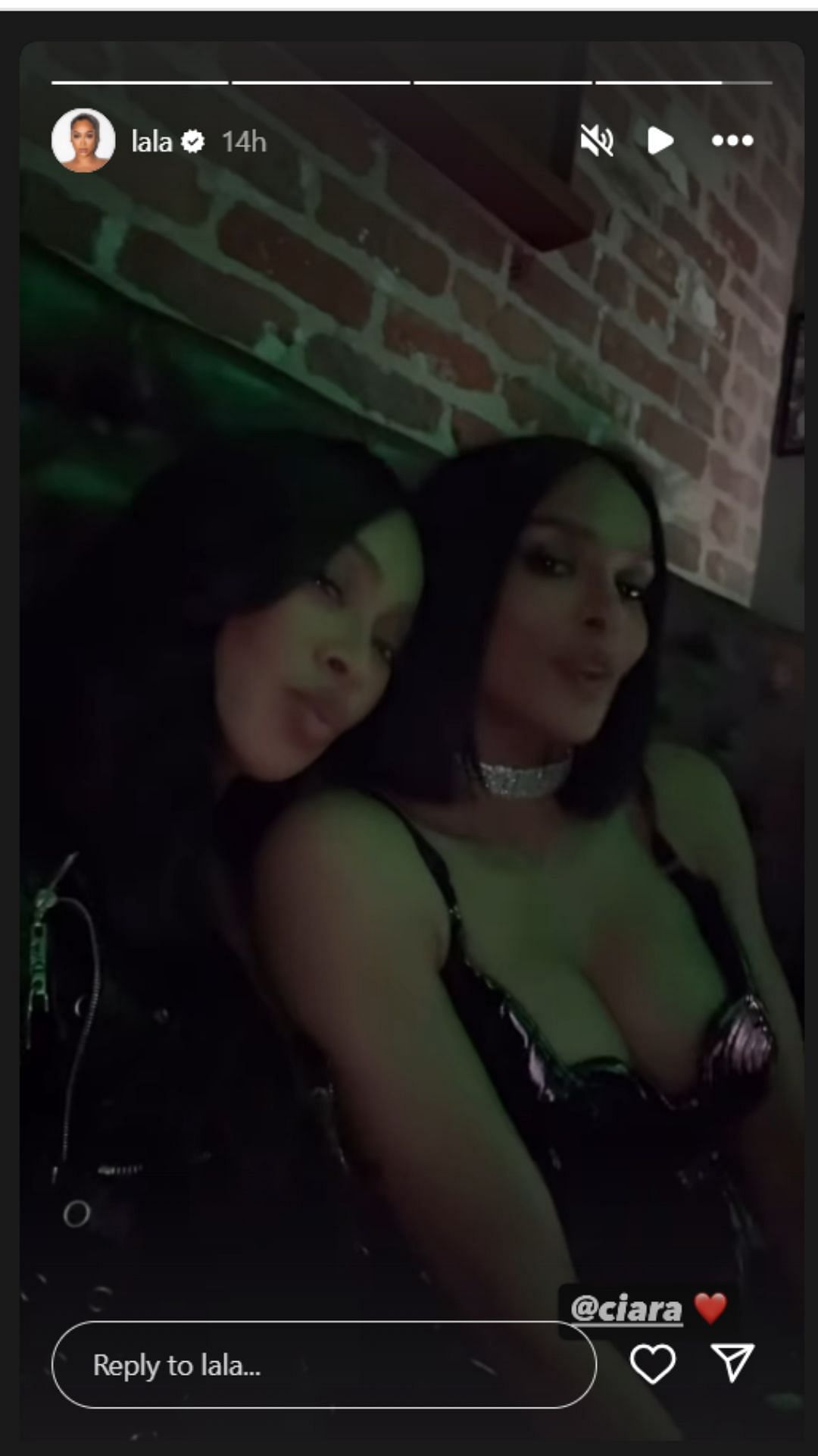 La La Anthony and Ciara hang out at a party. IG image via @lala