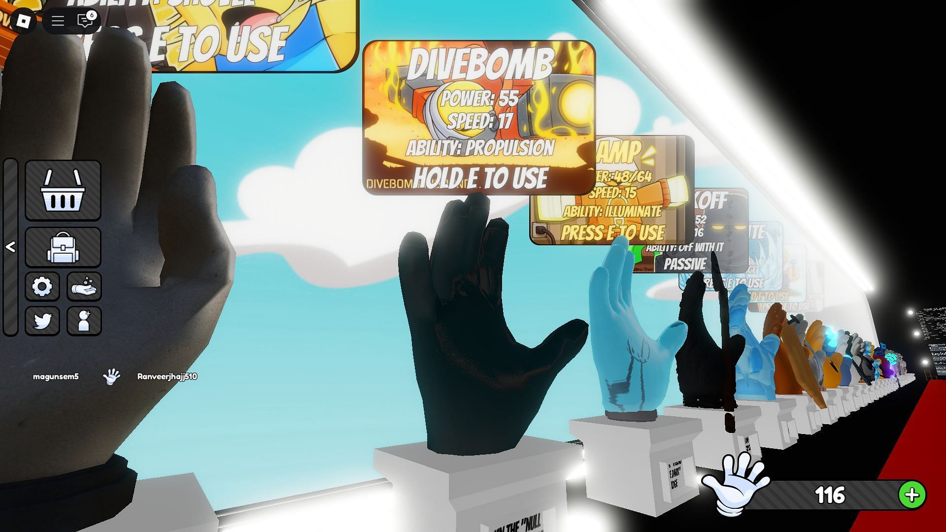 The Divebomb Glove (Image via Roblox)