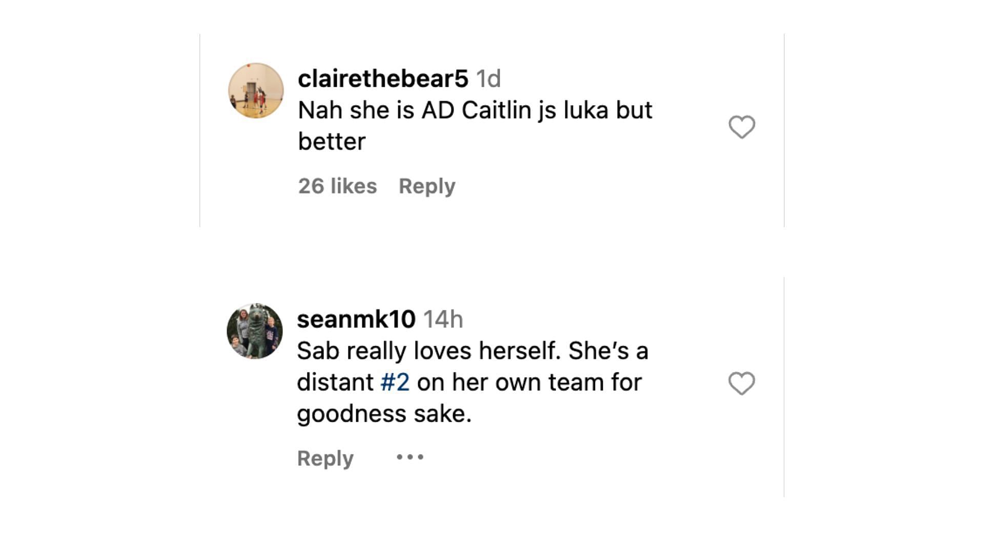 Fans push back on Sabrina Ionescu&#039;s comments regarding Luka Doncic trade. Photo Credit: SiriusXM Sports IG account