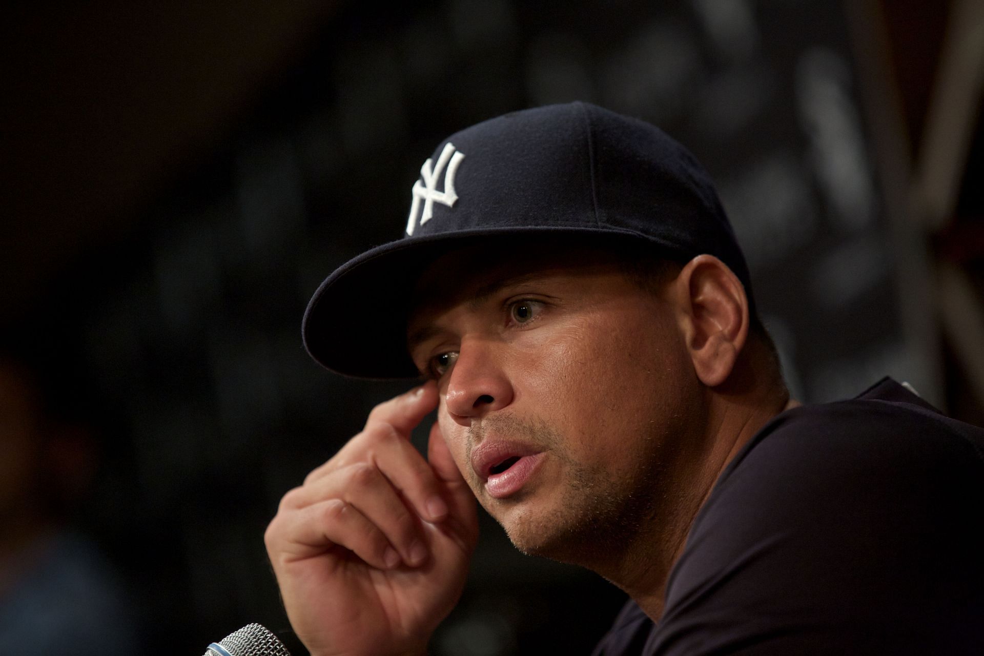 Alex Rodriguez pictured at a press conference | Image Source: Getty