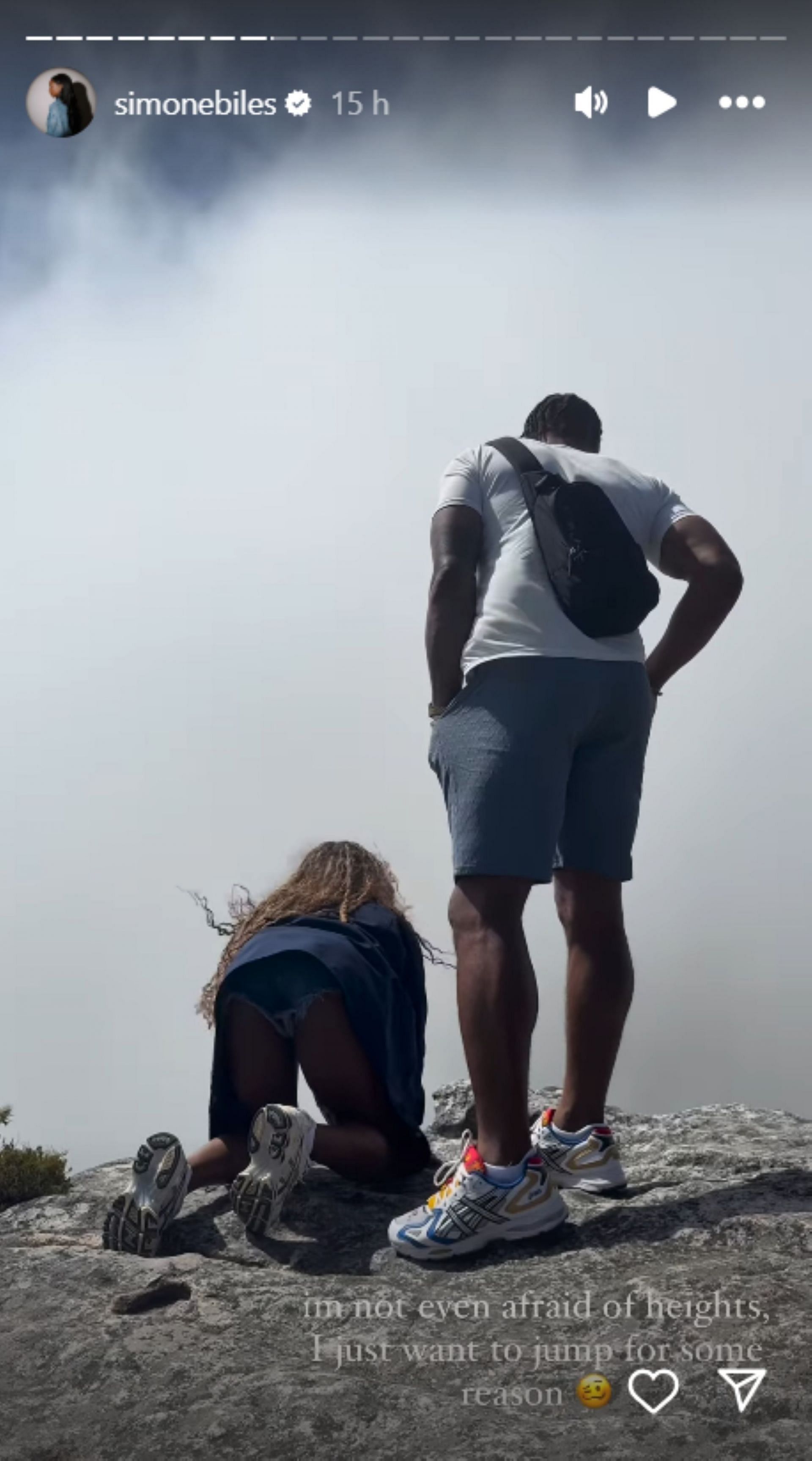 Simone Biles and her husband Jonathan Owens enjoy view from Table Mountain; Instagram - @simonebiles