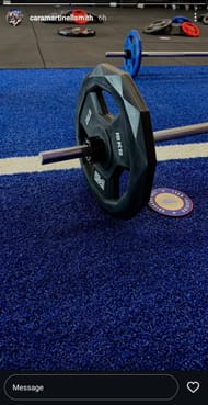 Will Smith's wife Cara shares a gym photo on her IG story. Source - Instagram/@caramartinellsmith