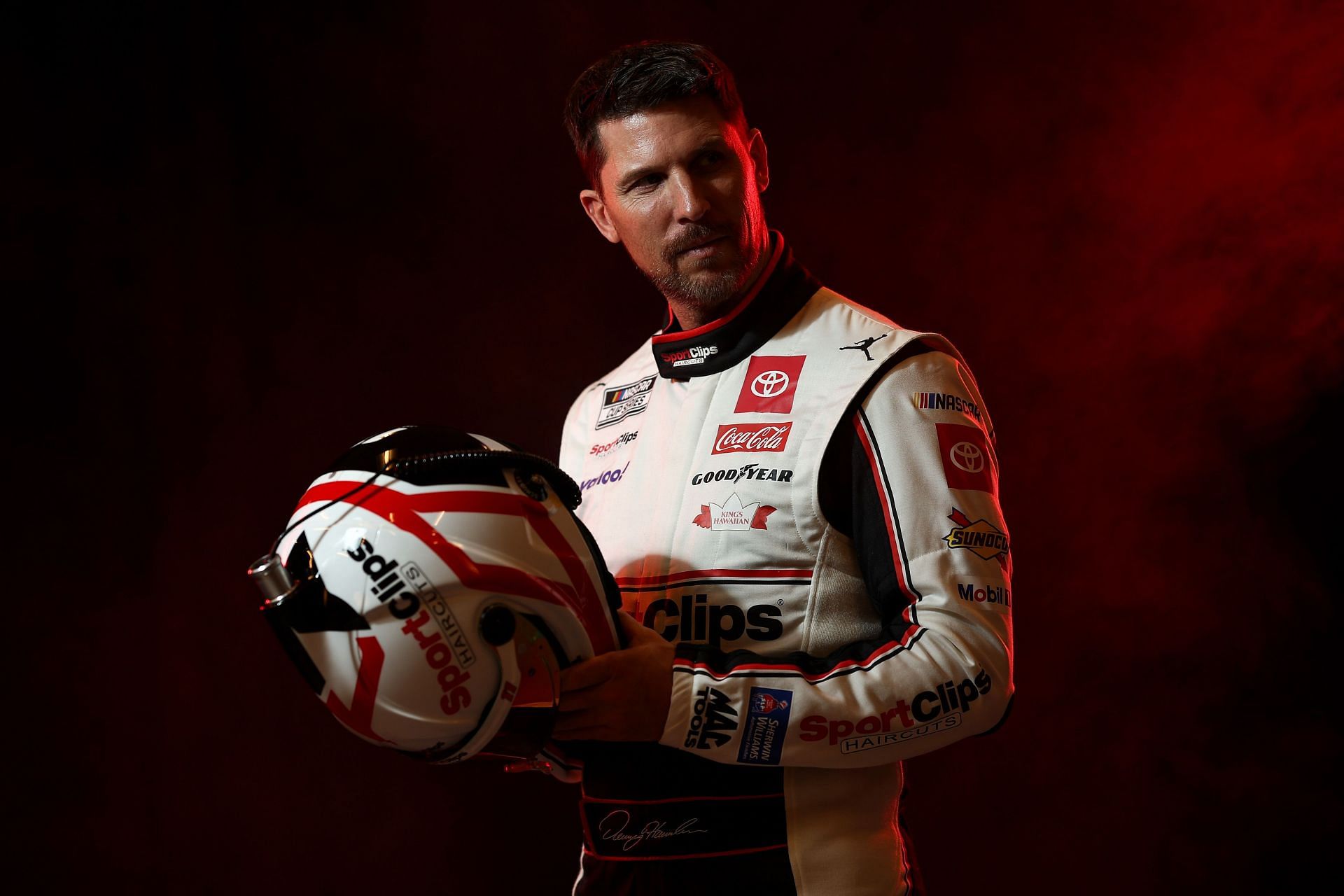 CHARLOTTE, NORTH CAROLINA - JANUARY 22: Denny Hamlin poses for a photo during NASCAR Production Days at Charlotte Convention Center on January 22, 2025 in Charlotte, North Carolina. (Photo by Jared C. Tilton/Getty Images) - Source: Getty