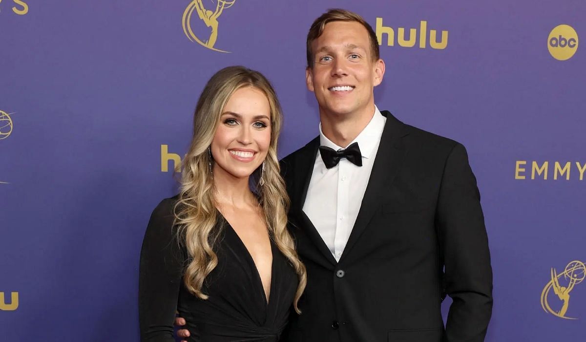 Caeleb Dressel and his wife, Meghan Dressel - Source: Getty