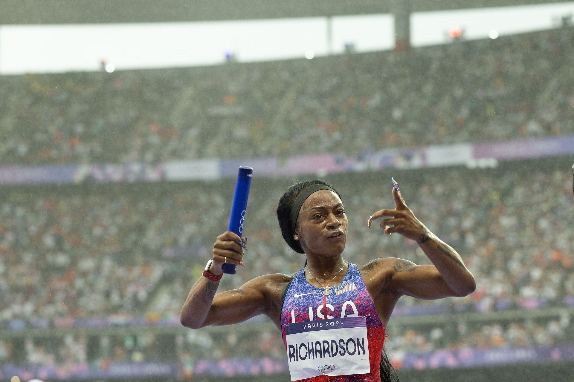 Olympic sprinter Sha&#039;Carri Richardson of the United States of America at the 2024 Olympic Games- Paris: Day 14 - Source: Getty