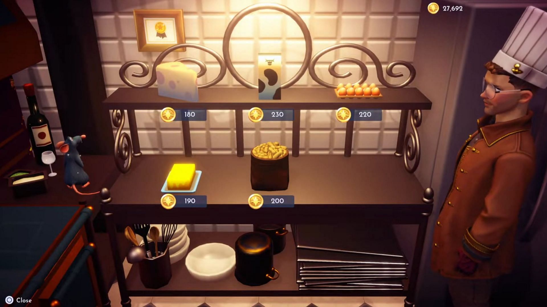 Eggs can only be purchased from Chef Remy&#039;s kitchen (Image via Gameloft || YouTube/@GreymaneGames)