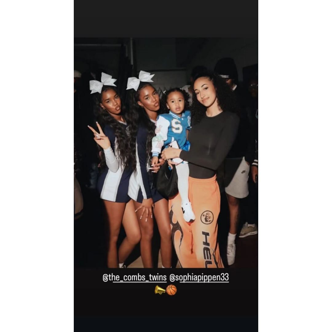 The Combs twins shared a snap with Scottie Pippen&#039;s daughter, Sophia Pippen, from Sierra Canyon&#039;s game via Instagram.