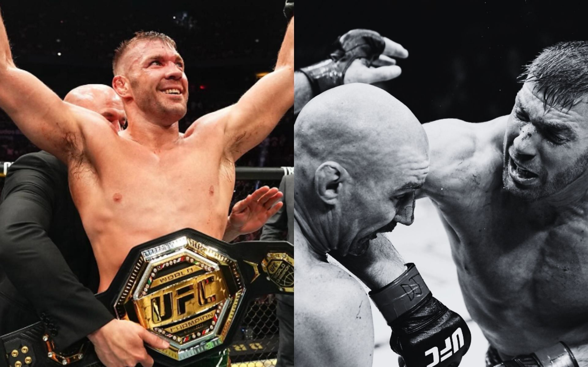 Dricus du Plessis (left) is looking beyond his win over Sean Strickland at UFC 312 (right). [Image credit: @ufc on Instagram]