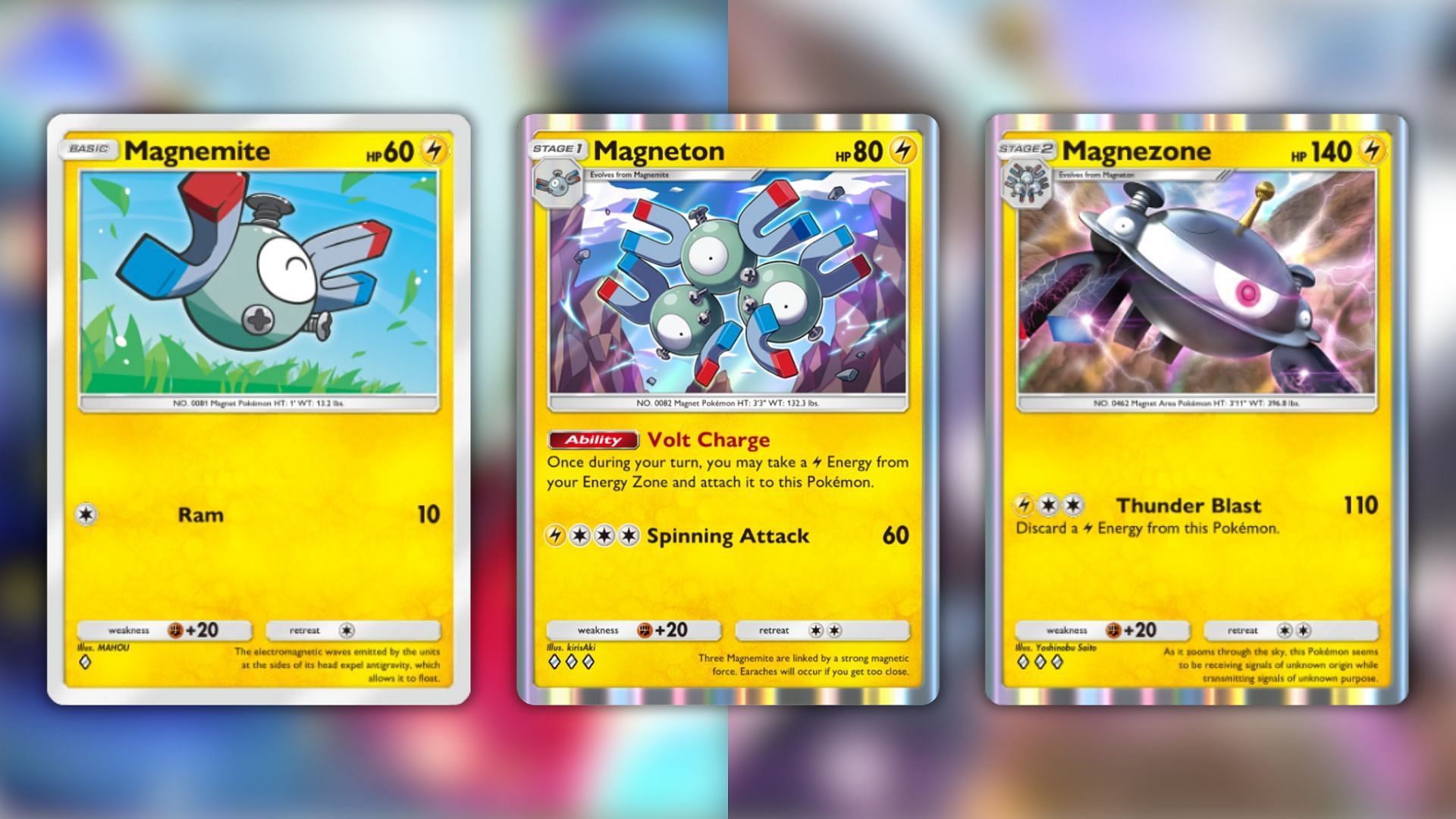 These are all the Magnezone evolution lines required for this deck (Image via The Pokemon Company)