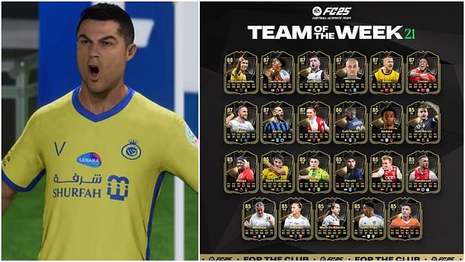 EA FC 25 TOTW 21 released, Cristiano Ronaldo headlines the roster