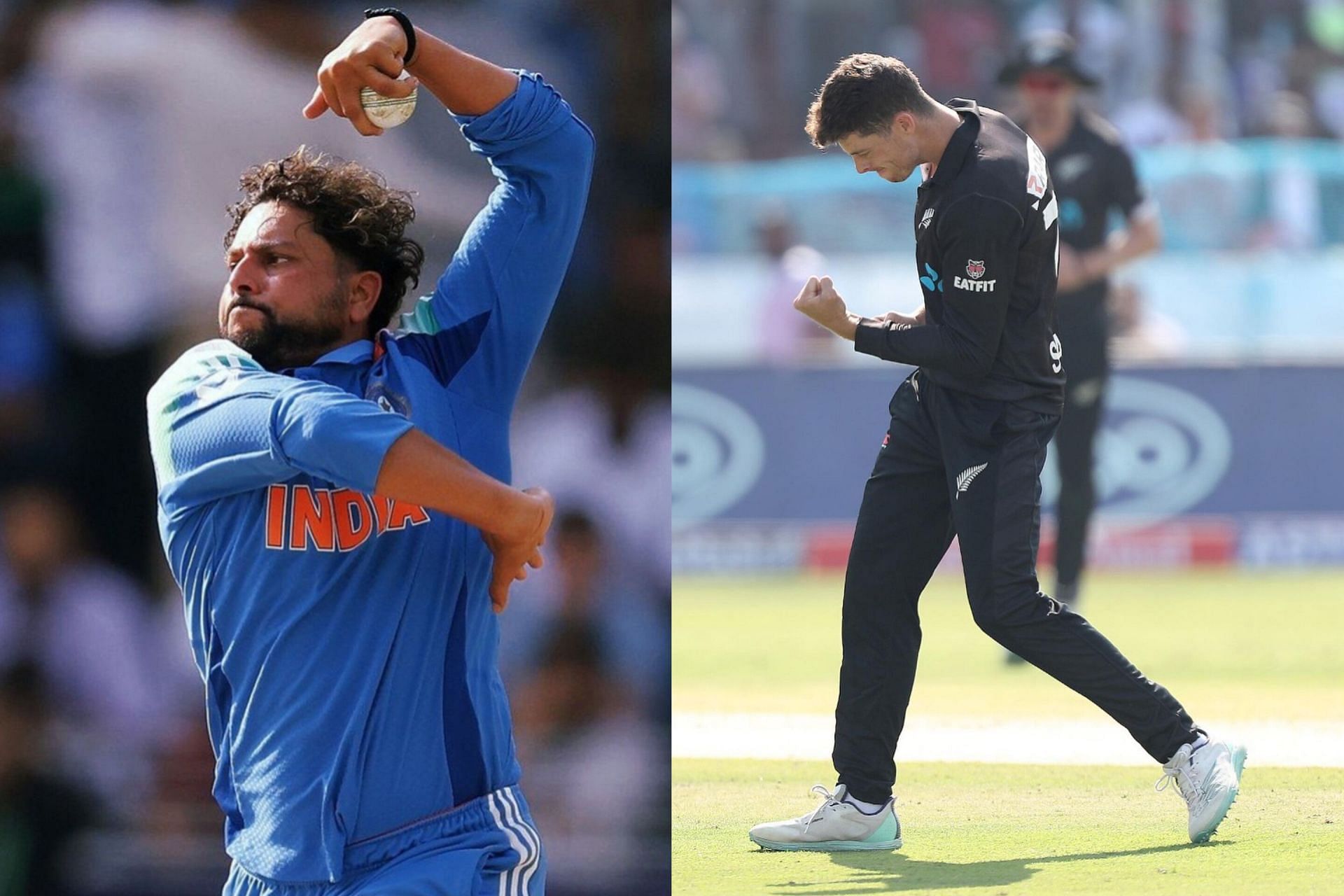 Kuldeep Yadav (L) Mitchell Santner  (R) (Image via Instagram-@kuldeep_18 and mitchsantner)