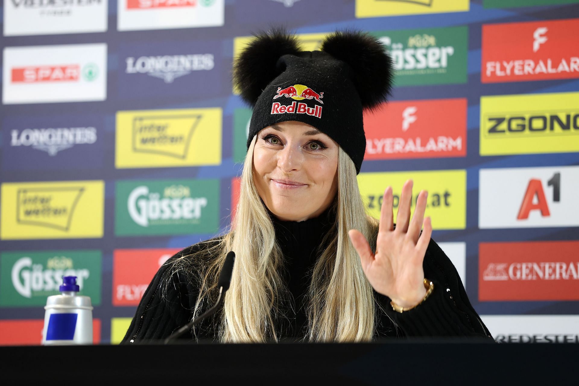 Vonn at a press conference at the Audi Fis Alpine World Ski Championships - Previews - (Source: Getty)