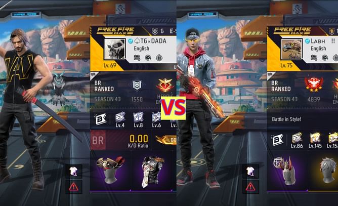 TG Dada vs Gaming Subrata: किसके Free Fire MAX में बेहतर स्टैट्स हैं?