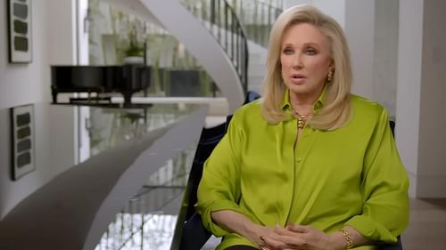 A still of Morgan Fairchild from Matthew Perry: A Hollywood Tragedy official trailer (Image via Peacock)