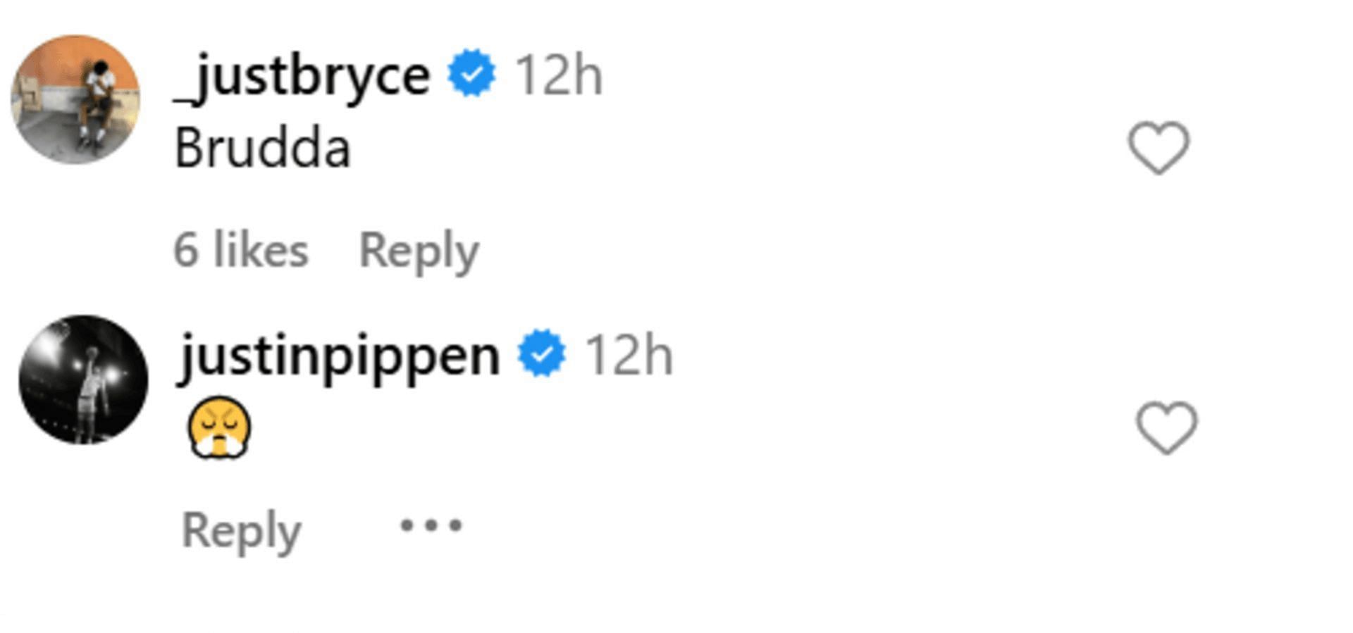 Bryce James and Justin Pippen react to former teammate Wesley Waddles&#039; highlight reel (Source: Instagram/ wesleywaddles)