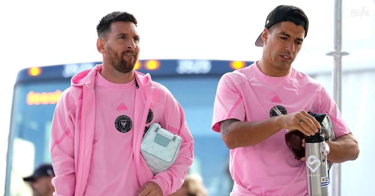 Lionel Messi and Luis Suarez of Inter Miami