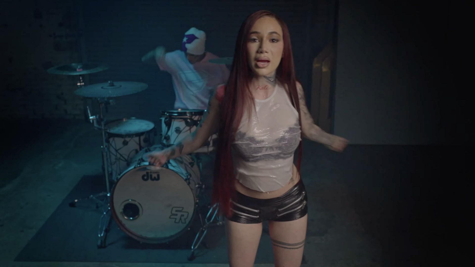 Bhad Bhabie in the official music video for her second diss track against Alabama Barker &#039;Ms. Whitney&#039; uploaded to YouTube on February 25, 2025 (Image via YouTube/@bhadbhabie)