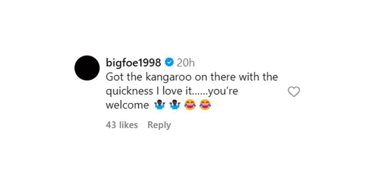 Frances Tiafoe&#039;s comment on Madison Keys&#039;s post | Image Source: Instagram