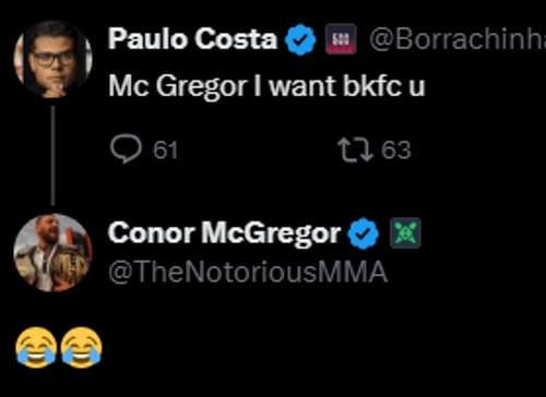 Costa and McGregor's comments [Screenshot courtesy: @BorrachinhaMMA on X]