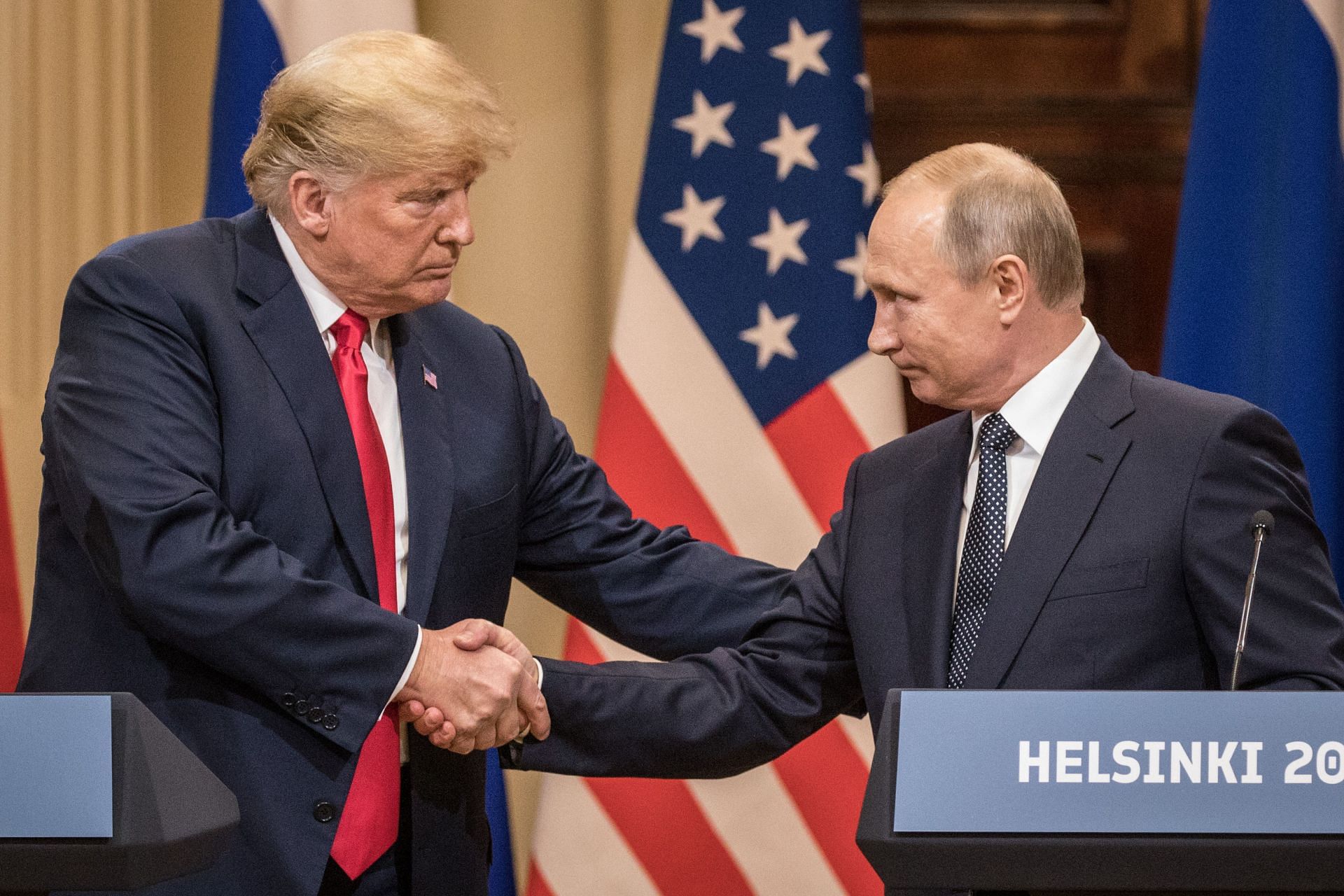 President Trump And President Putin Hold A Joint Press Conference After Summit - Source: Getty