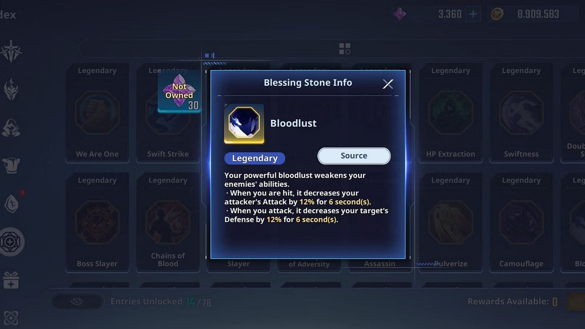 Bloodlust Blessing Stone (Image via Netmarble)