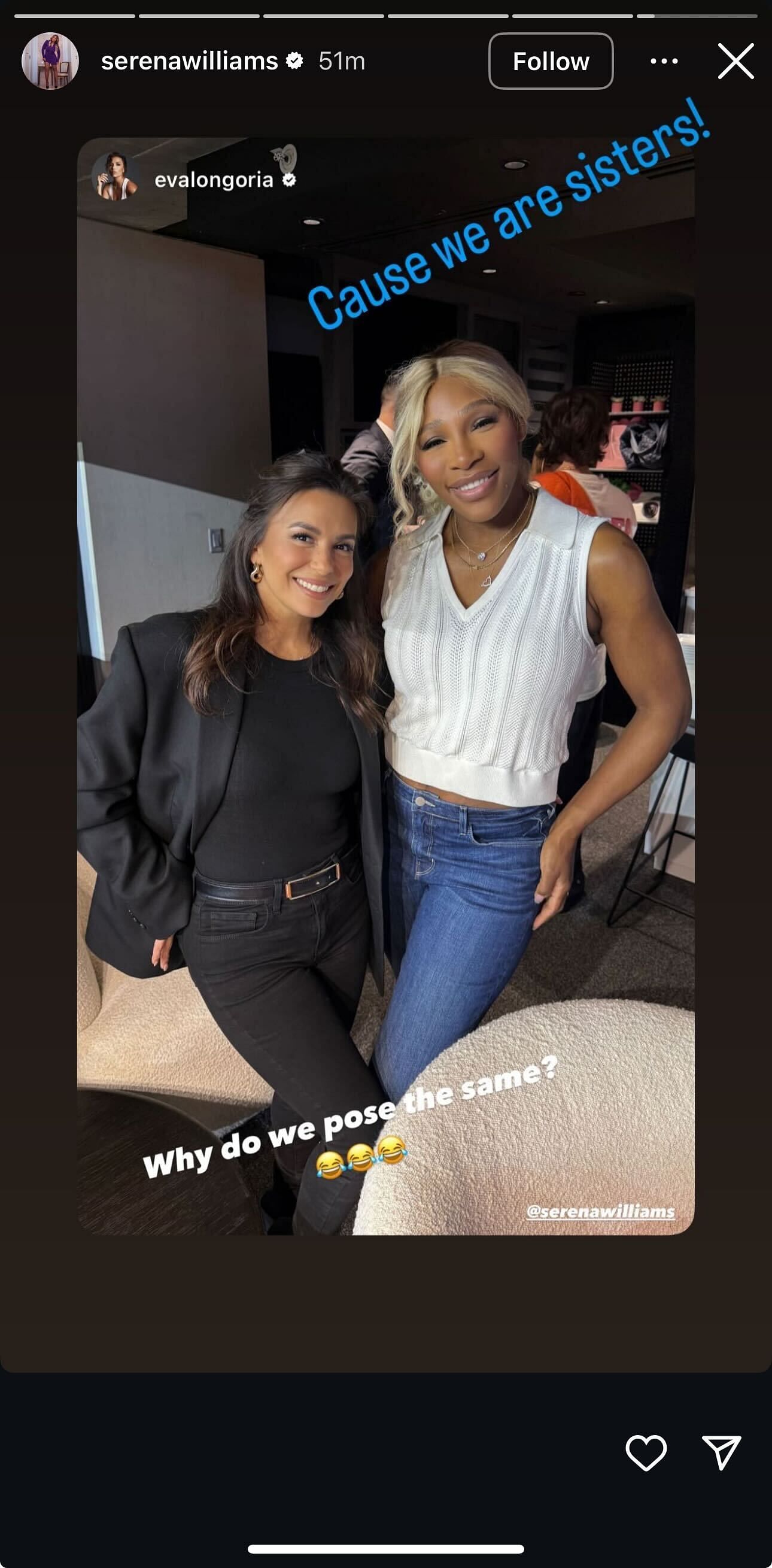 Serena and Eva Longoria - Source: Instagram