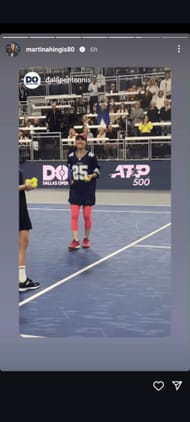Martina Hingis' Instagram story on Sunday (Image Source: Instagram - @martinahingis80)