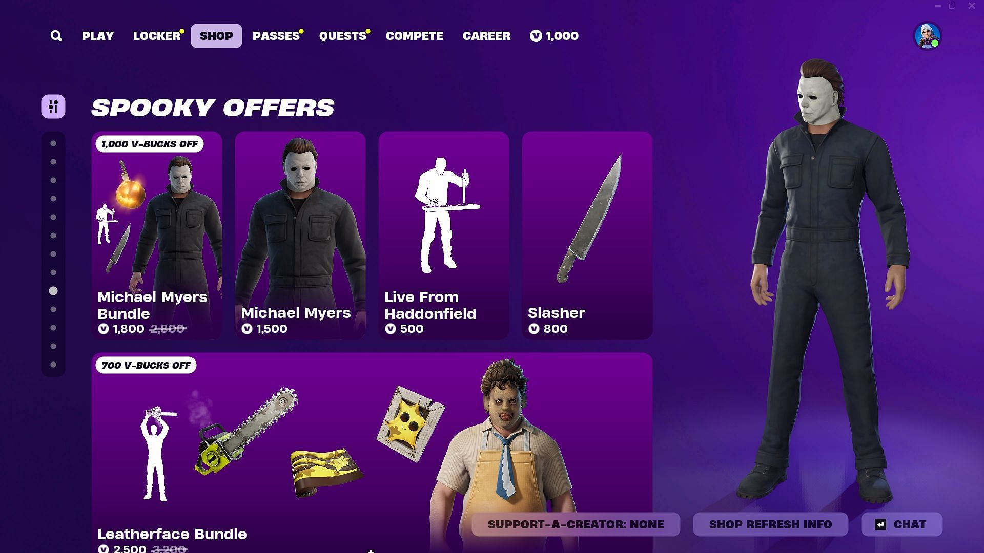 You can purchase the Michael Myers (Halloween) skin in Fortnite (Image via Epic Games)