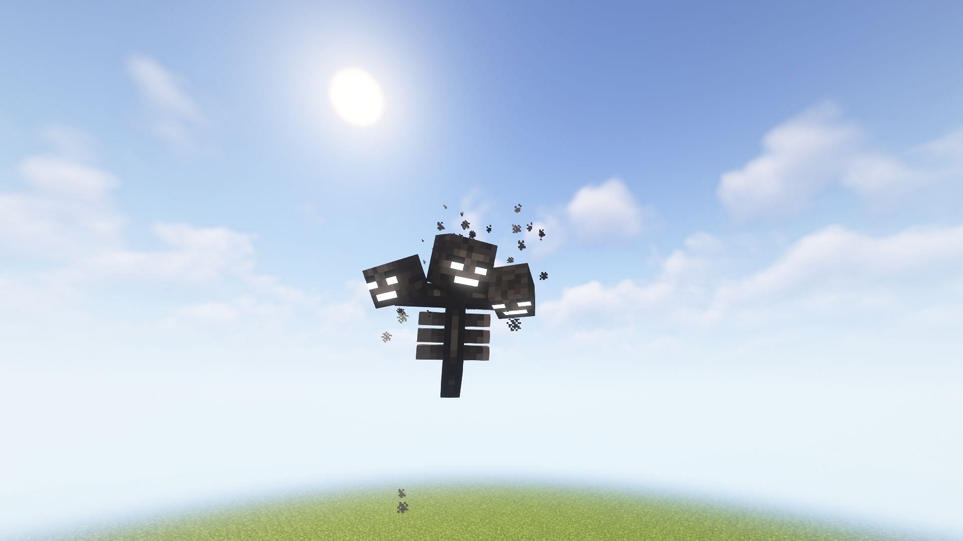 The Wither boss mob drops nether star, which can be used to make a beacon (Image via Sportskeeda Gaming/Mojang Studios)