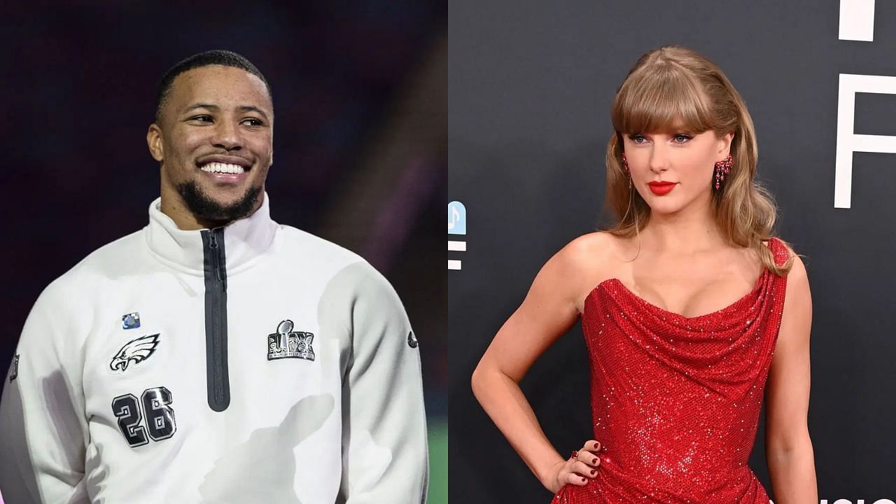 Saquon Barkley sends blunt message to Taylor Swift fans ahead of Eagles-Chiefs Super Bowl 59 - SOURCE: Getty