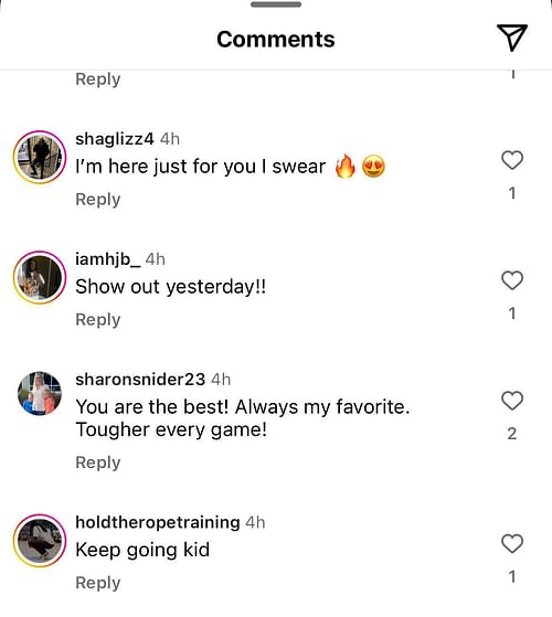 Fans comment on Chloe Kitts' most recent IG post.