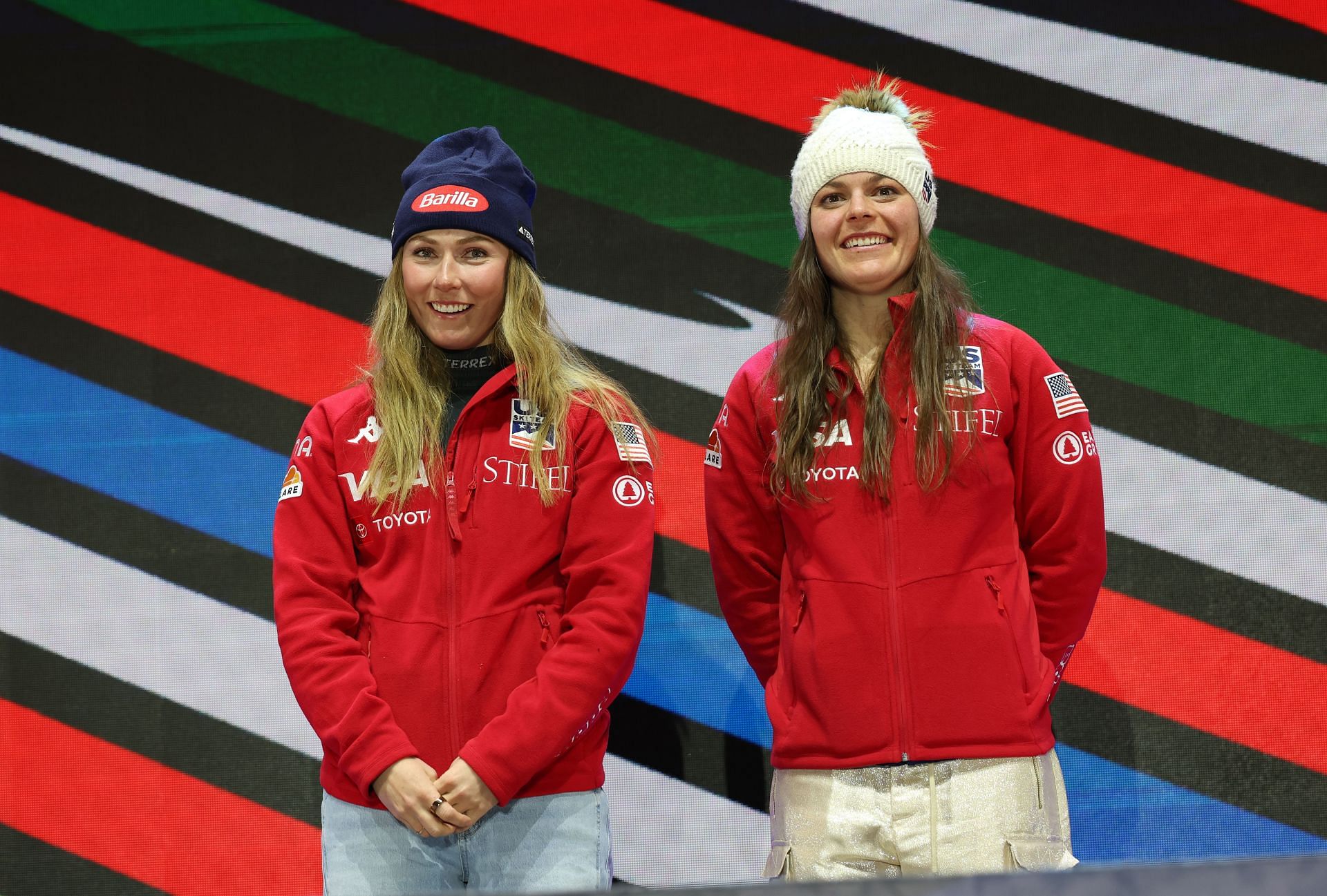 Mikaela Shiffrin and Breezy Johnson at the Audi FIS Alpine World Ski Championships - Source: Getty