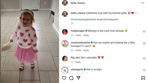 Screenshot of Madisyn Seager and McKenzie Buehler's comments on Kellie Muncy's Instagram post (Image from - Instagram.com/@kellie_muncy)