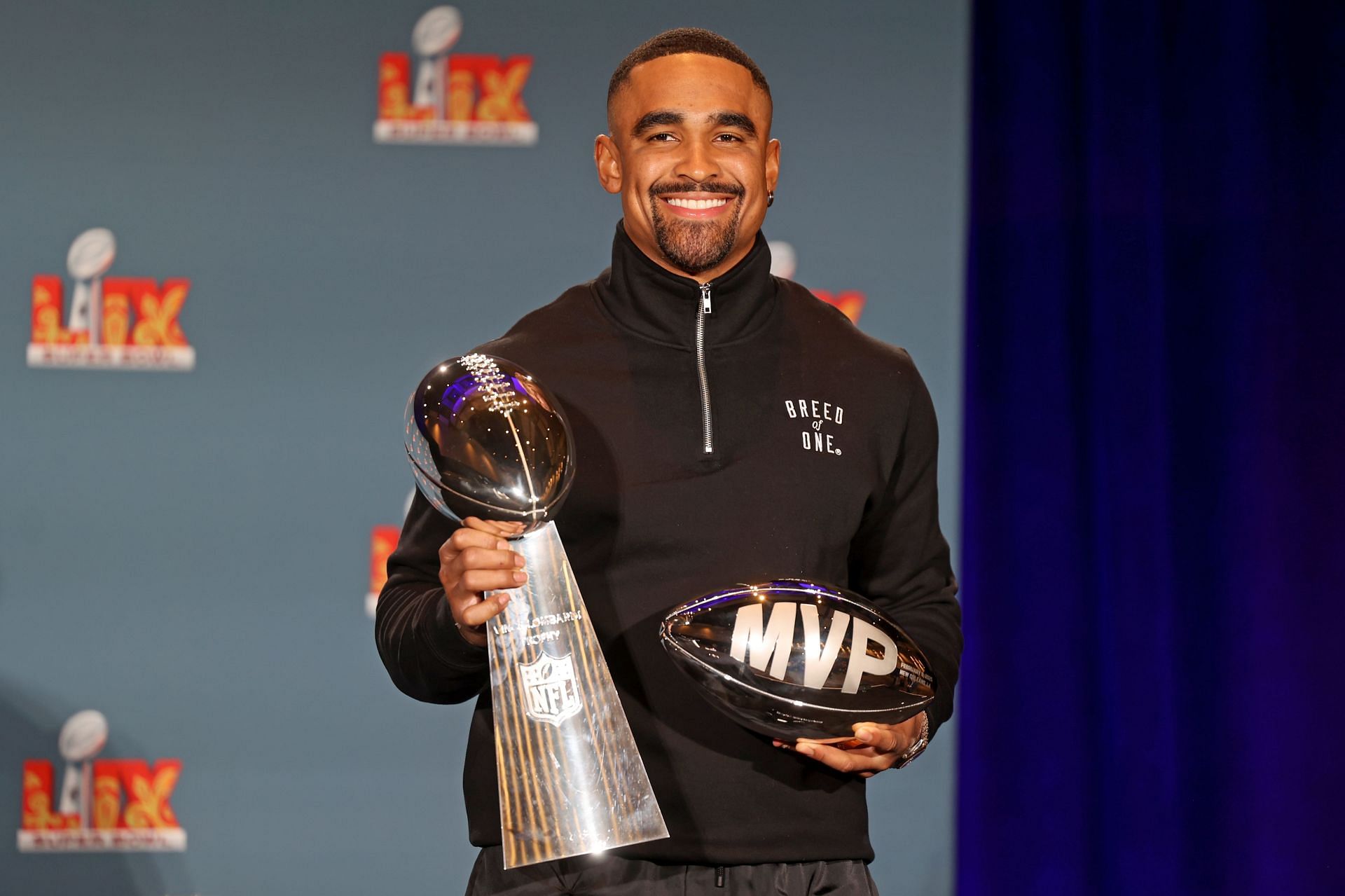 Super Bowl Handoff &amp; Winning MVP &amp; Head Coach Press Conference - Source: Getty