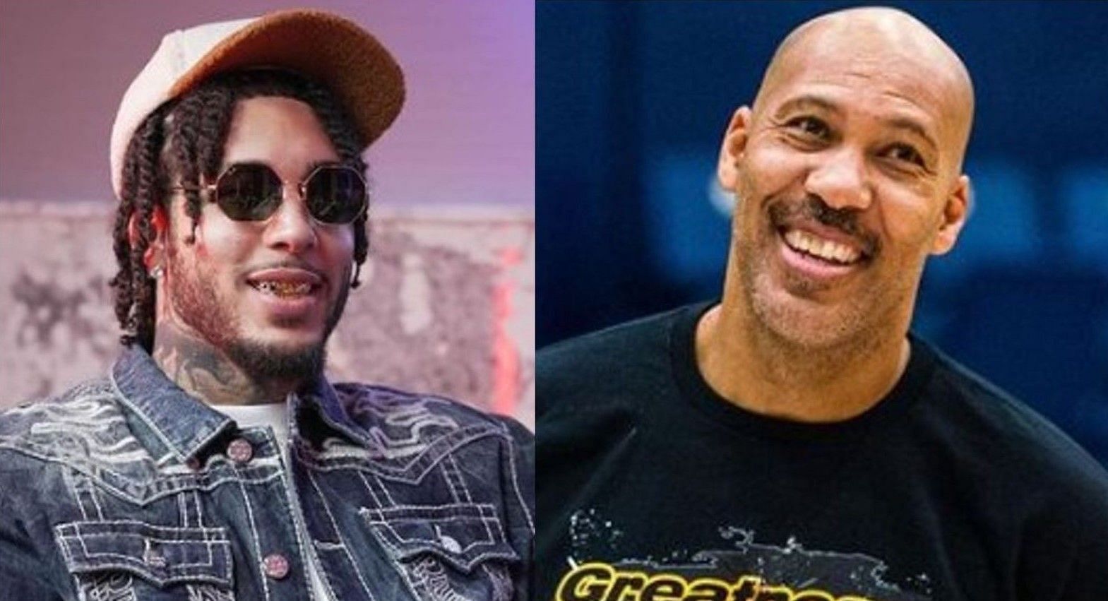 LiAngelo Ball has 3-word reaction to dad LaVar Ball hyping his latest song. (Photos from LiAngelo and Lavar Ball