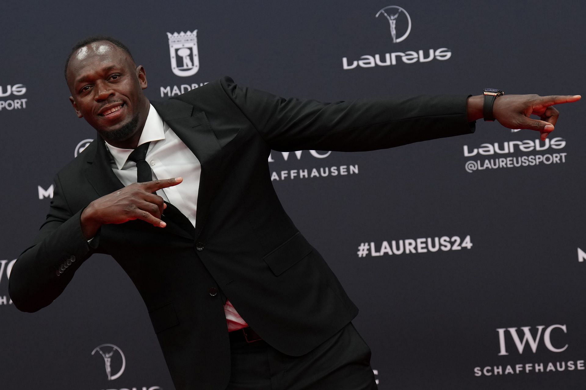 Usain Bolt at the Red Carpet Arrivals - Laureus World Sports Awards Madrid 2024 - Source: Getty