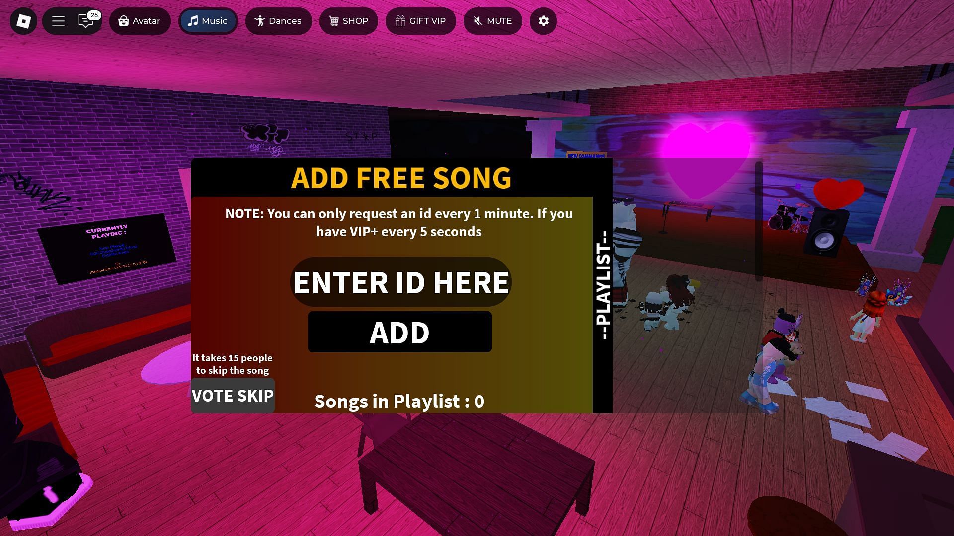 The Music Menu (Image via Roblox)