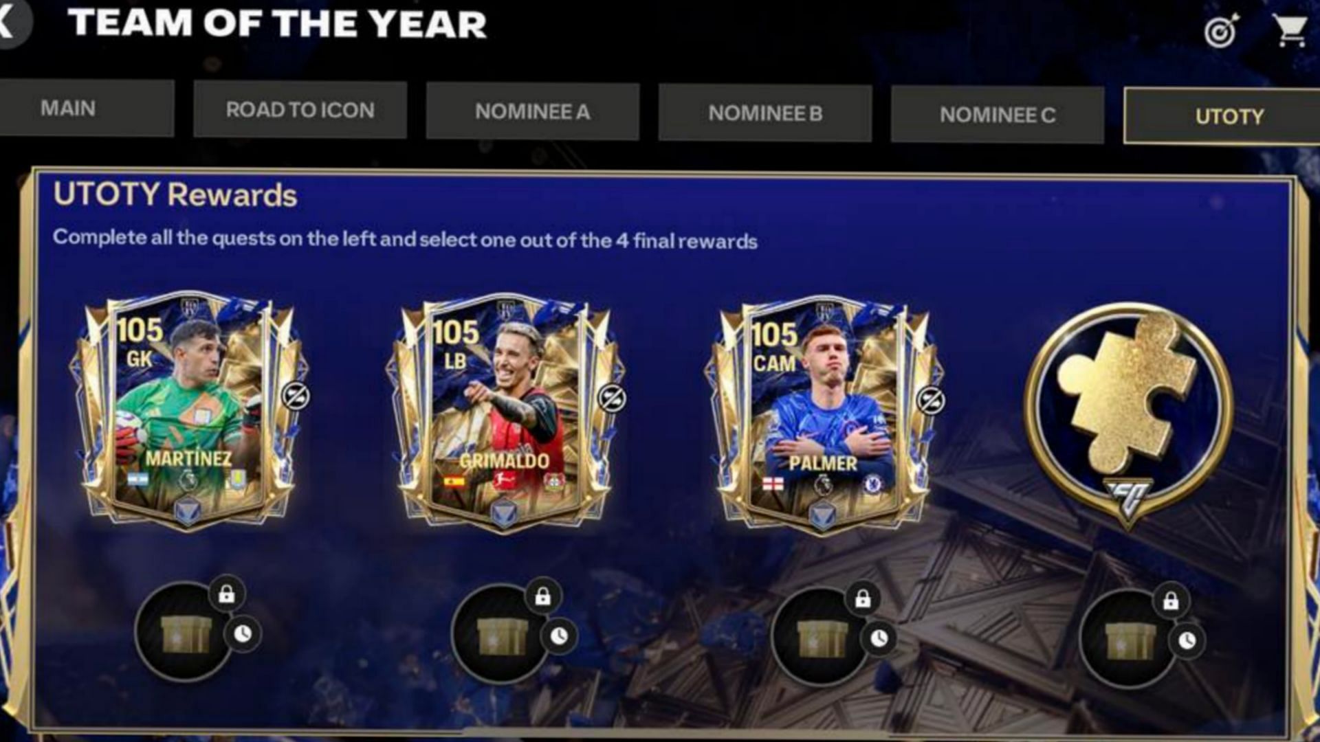 A snippet of the EA FC Mobile UTOTY 2025 chapter rewards (Image via EA Sports)