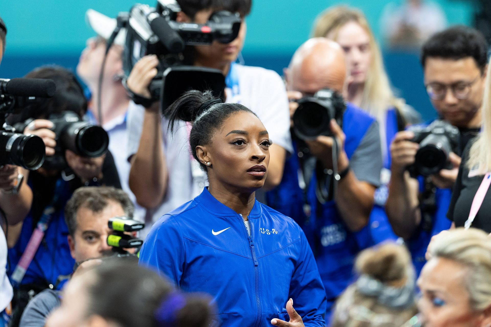 Simone Biles at the Olympic Games in Paris, France. (Photo by Getty Images)