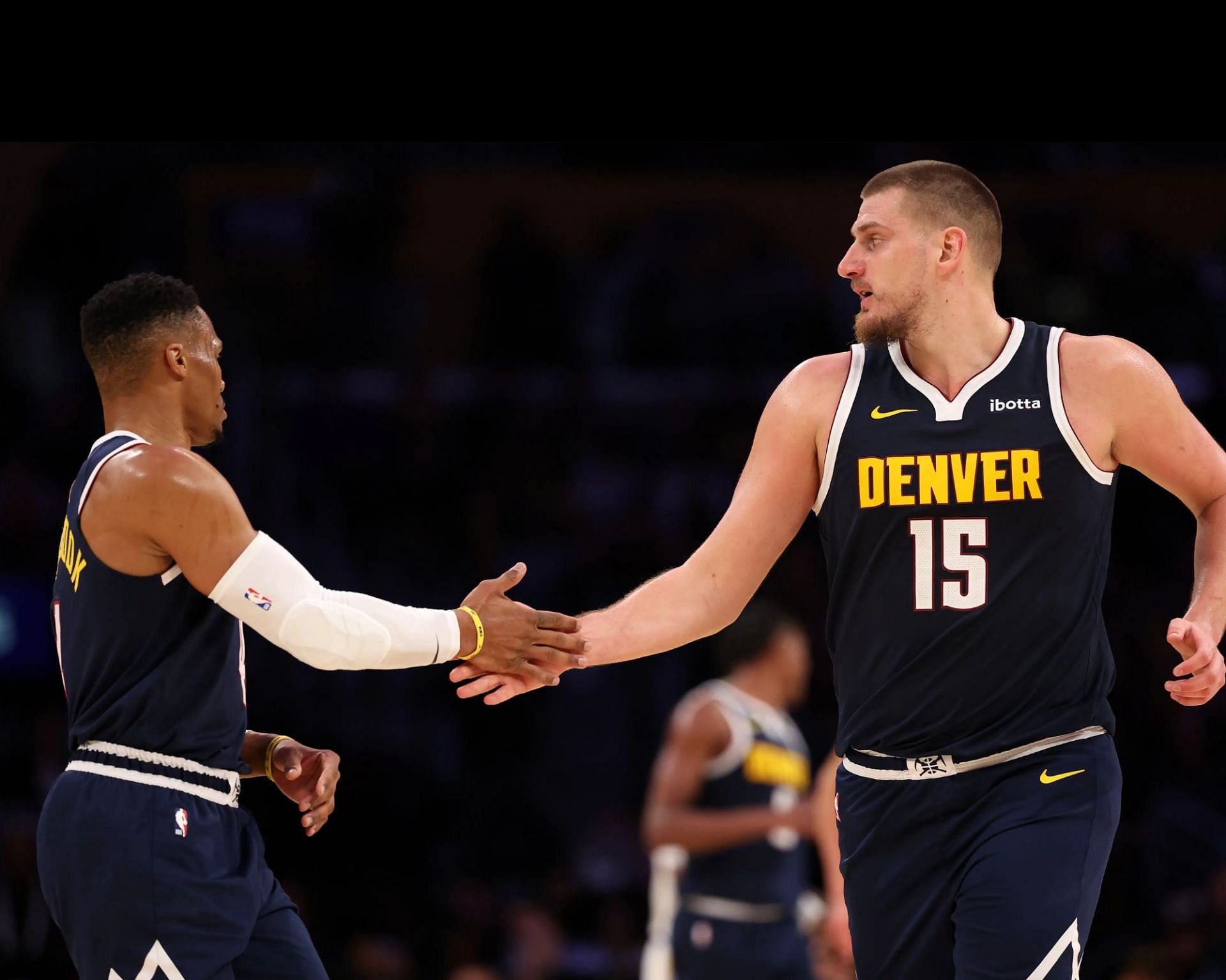 Russell Westbrook and Nikola Jokic of the Denver Nuggets (Image Source: Imagn)