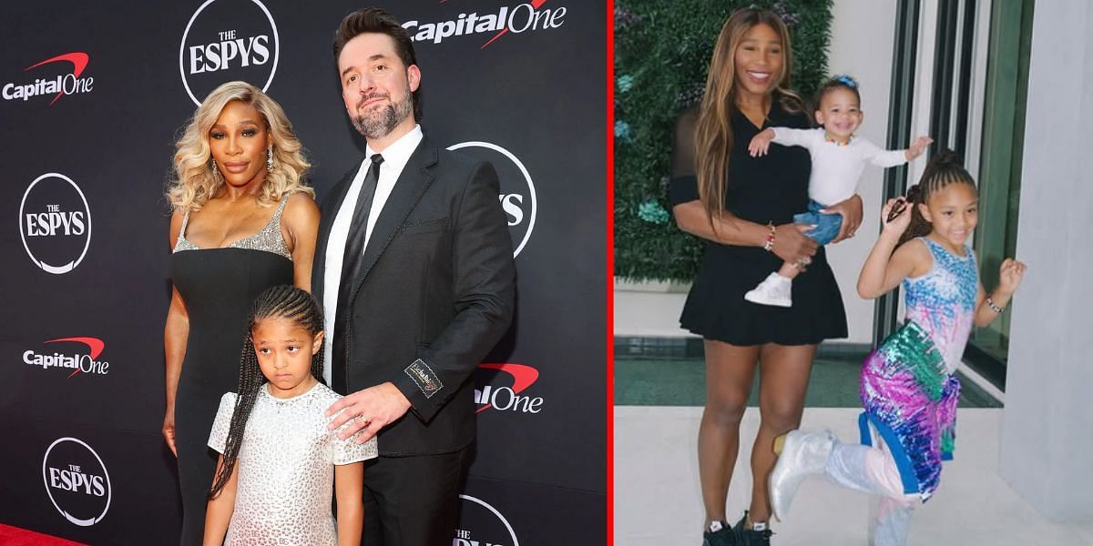 Serena Williams with her family | Getty (L) Instagram @serenawilliams (R)