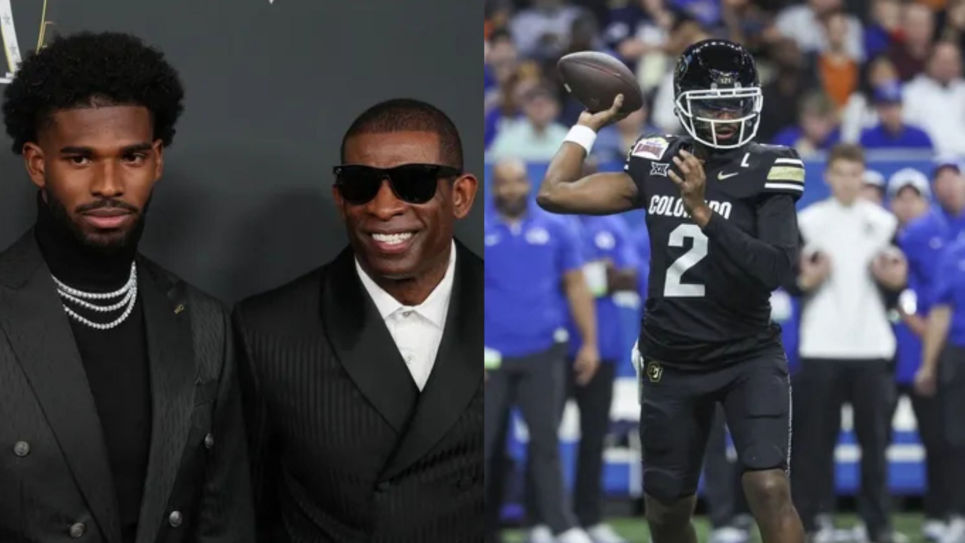 Coach Deion Sanders and his son Shedeur Sanders 