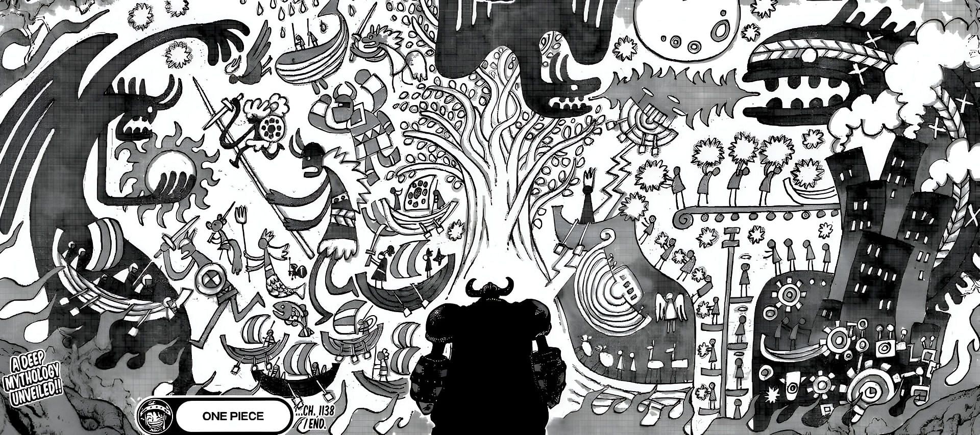 The mural as seen in the manga (Image via Eiichiro Oda/Shueisha)