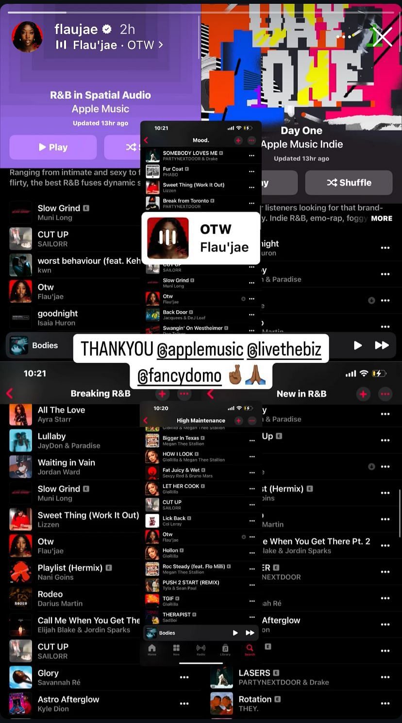 Flau&rsquo;jae Johnson thanks $9.2 billion worth company&rsquo;s music streaming platform after latest song&rsquo;s success - Image source: Instagram/flaujae