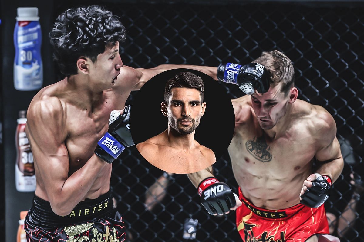 Nabil Anane pulled off a shocking TKO over Nico Carrillo at ONE 170. (inset: Mehdi Zatout) [Photos via: ONE Championship]