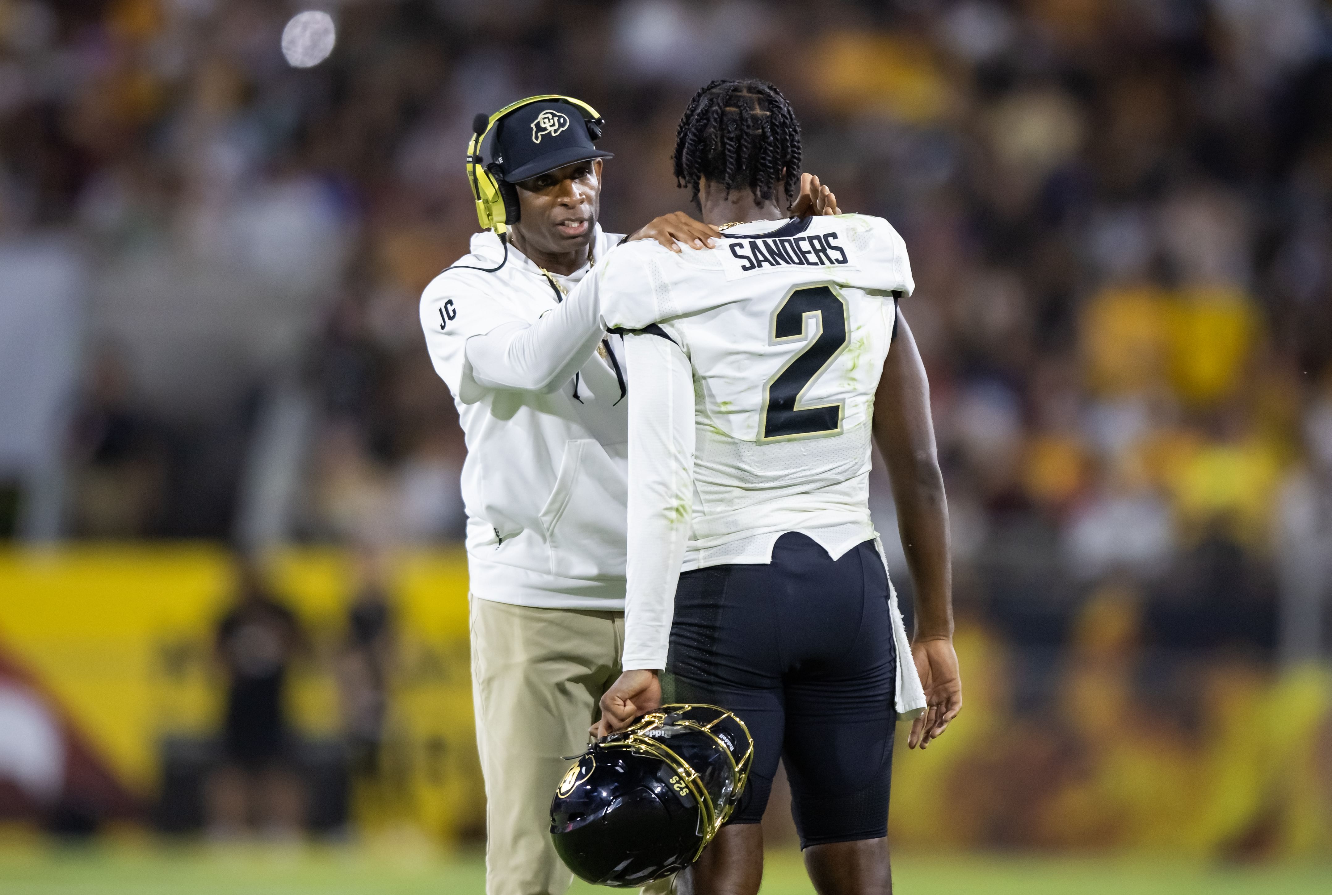 Deion Sanders and Shedeur Sanders during their time at Colorado Buffaloes. (Credits: IMAGN)