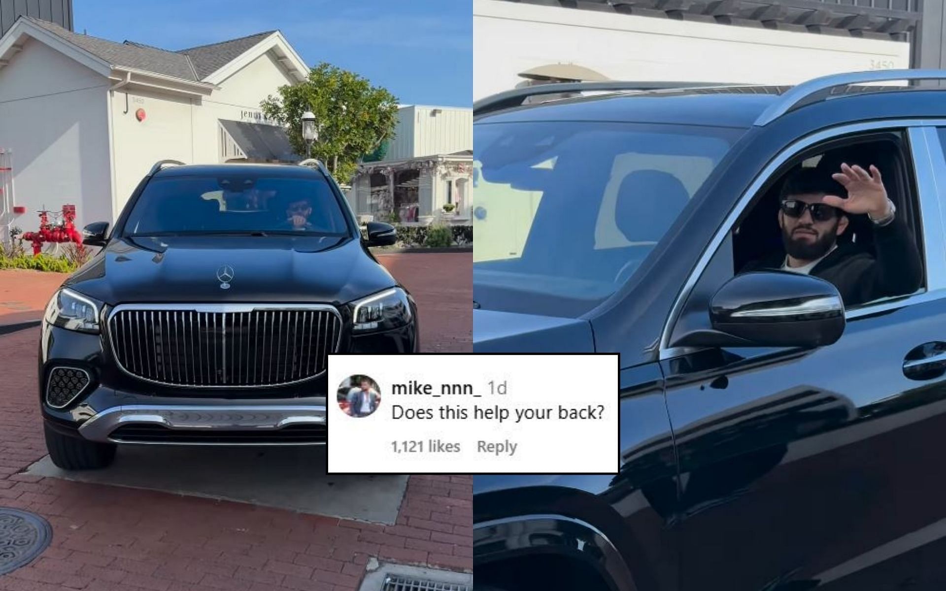 Fans react (insert) to Arman Tsarukyan showing off his Mercedes Benz SUV. [Image credit: @arm_011 on Instagram]