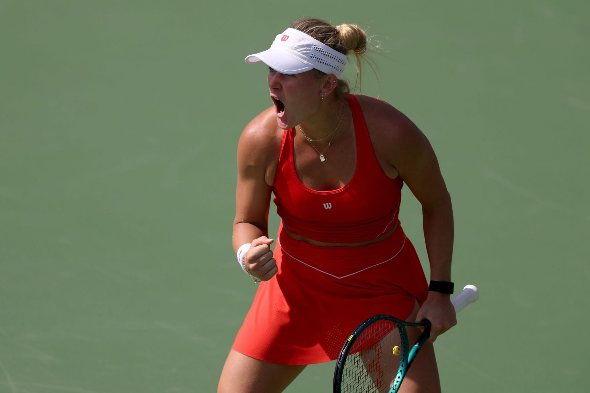 Stearns celebrates a point in the Dubai Championships - Day Four - Source: Getty