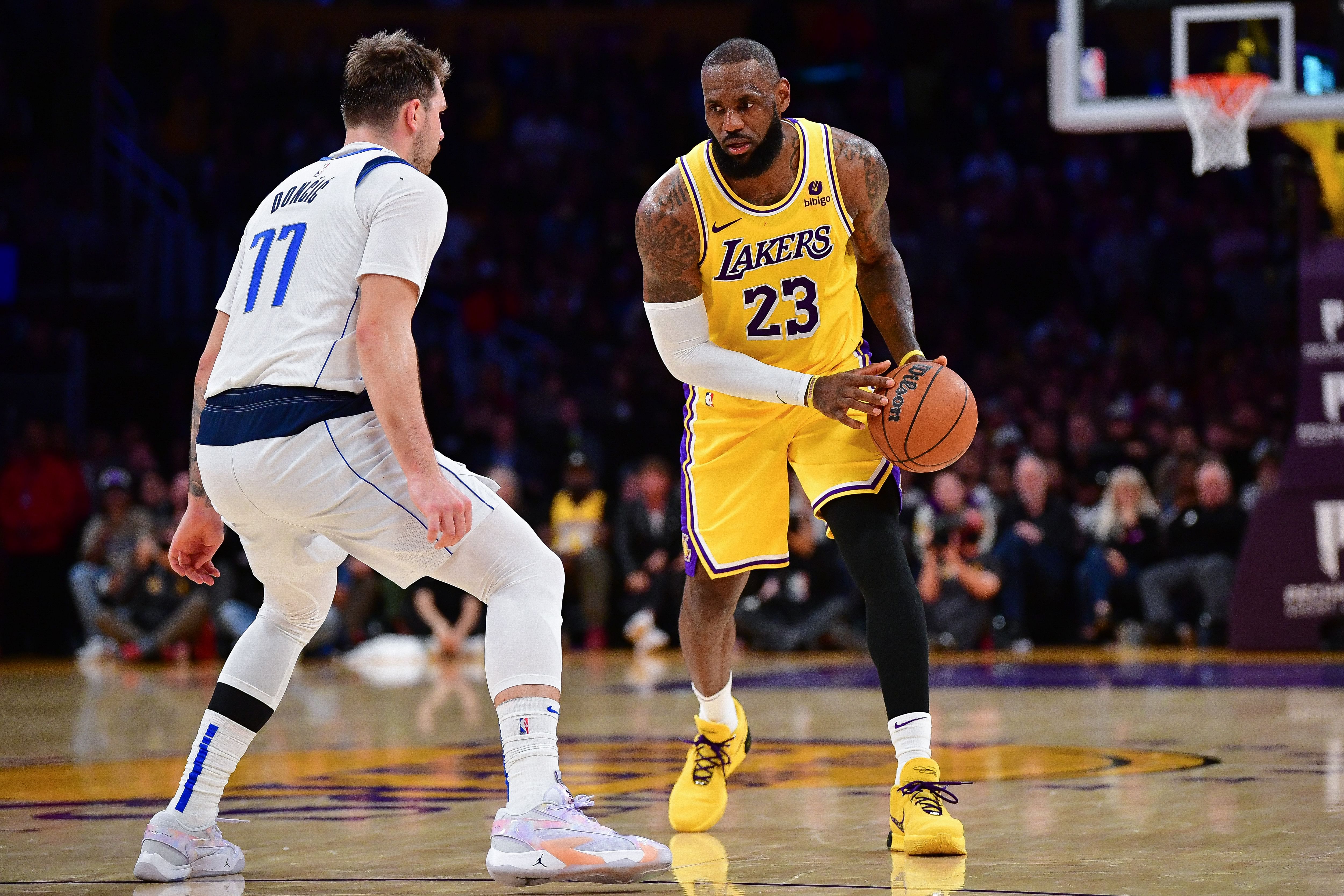 The Lakers want LeBron James to mentor Luka Doncic (Image Source: Imagn)